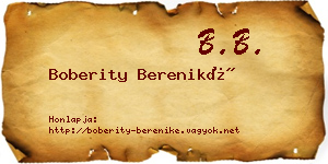 Boberity Bereniké névjegykártya